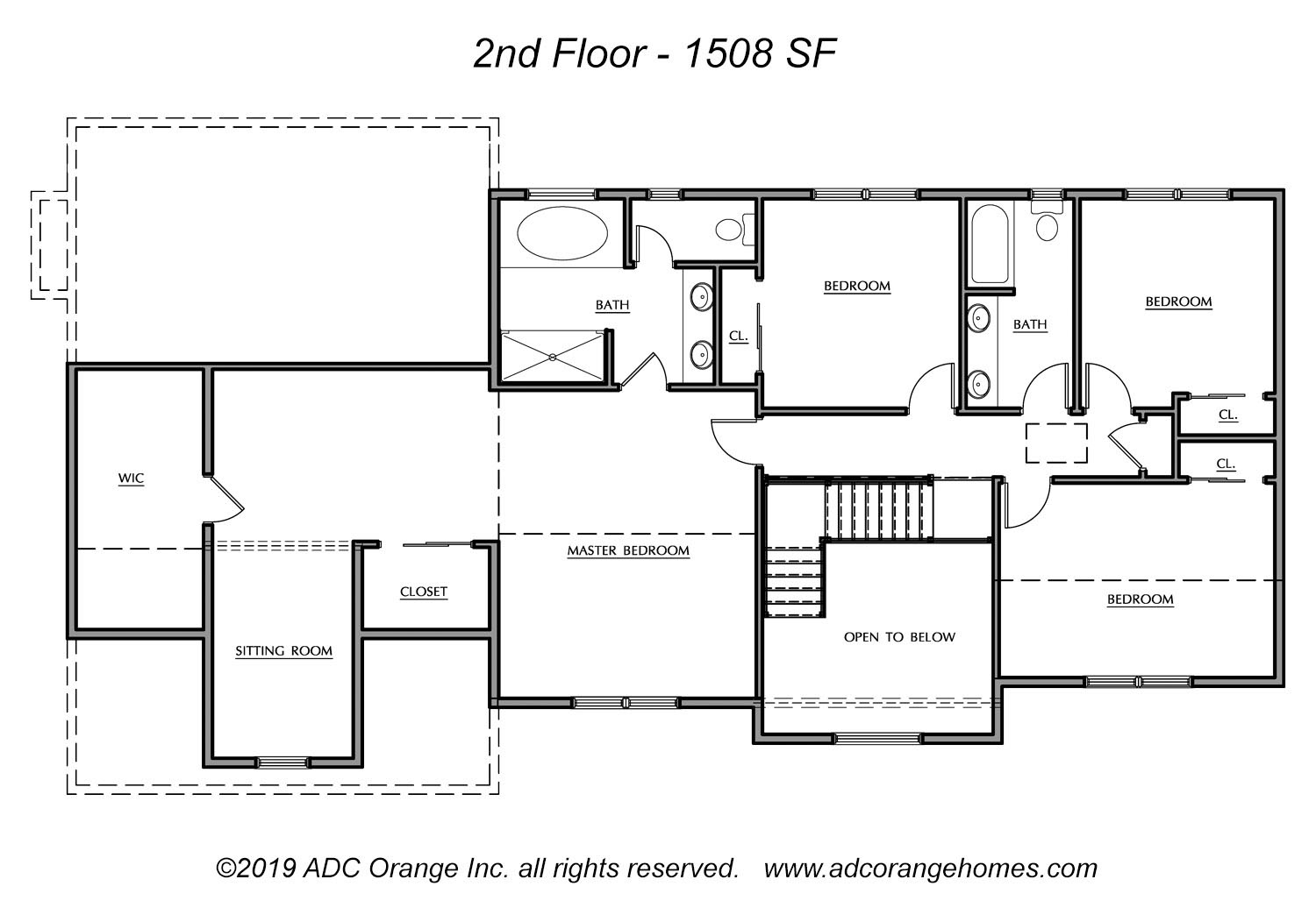 2nd Floor Plan for Carmel - New Home in Orange County, New York