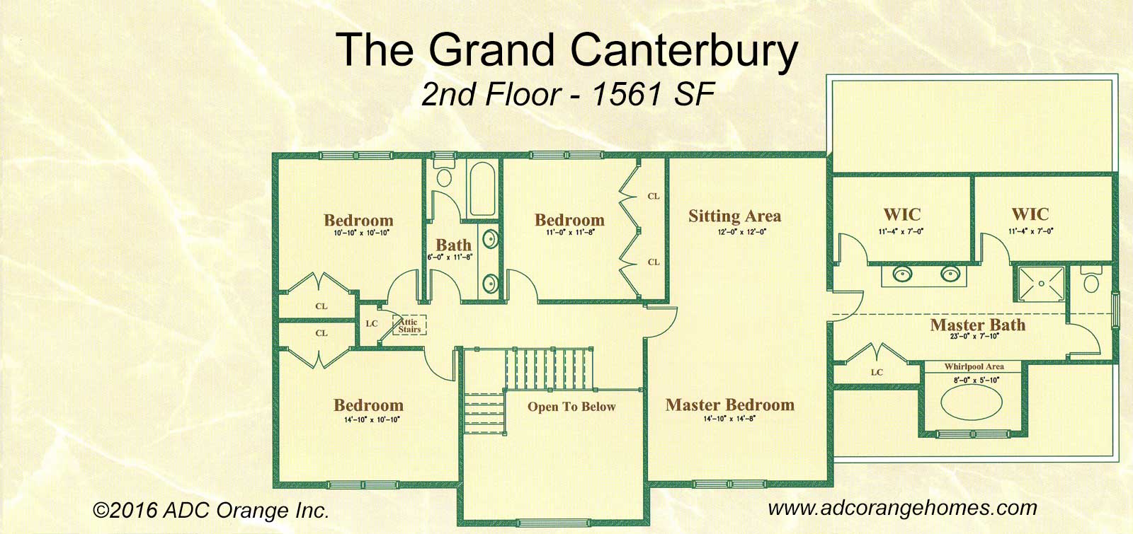 2nd Floor Plan for Grand Canterbury - New Home in Orange County, New York