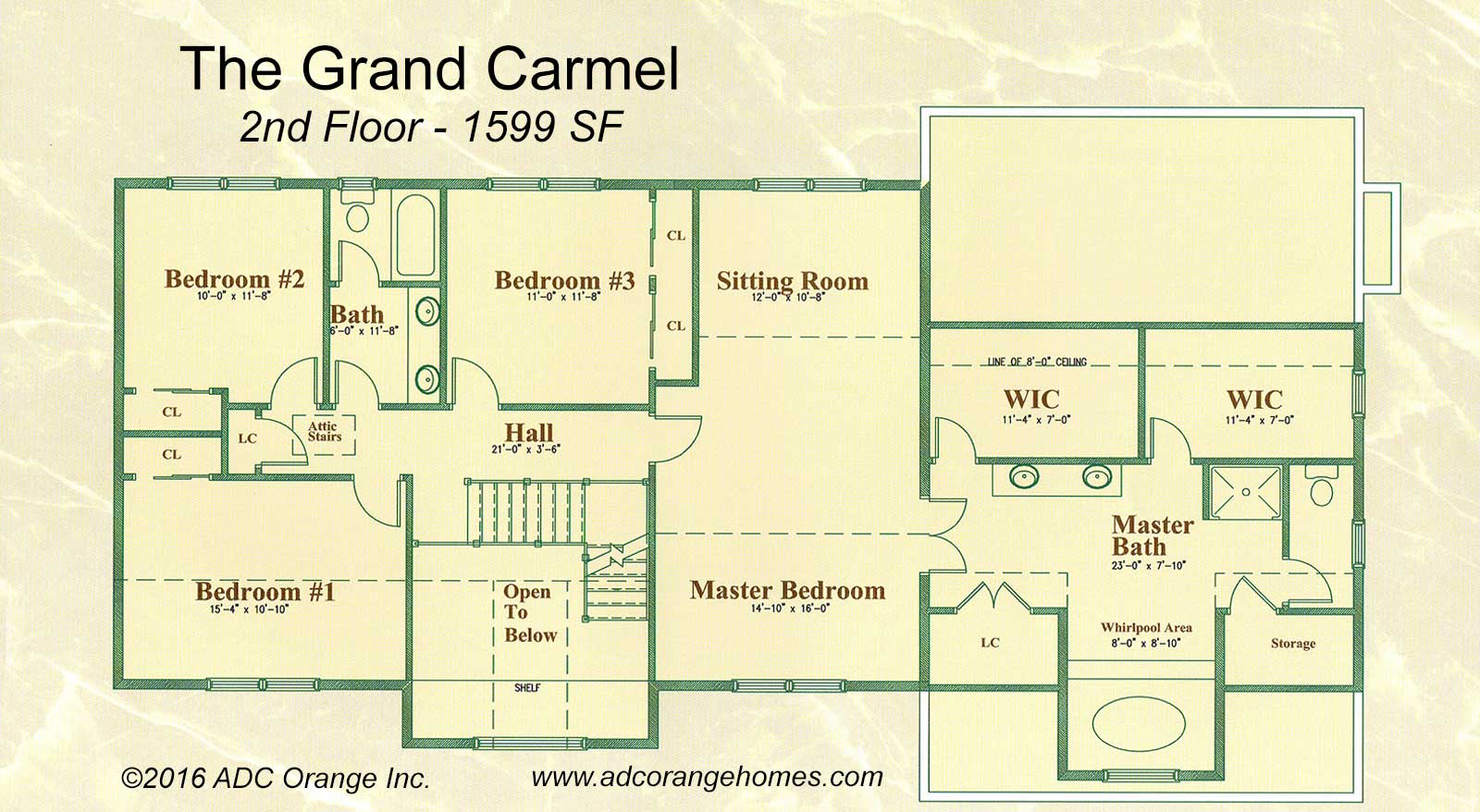 2nd Floor Plan for Grand Carmel - New Home in Orange County, New York