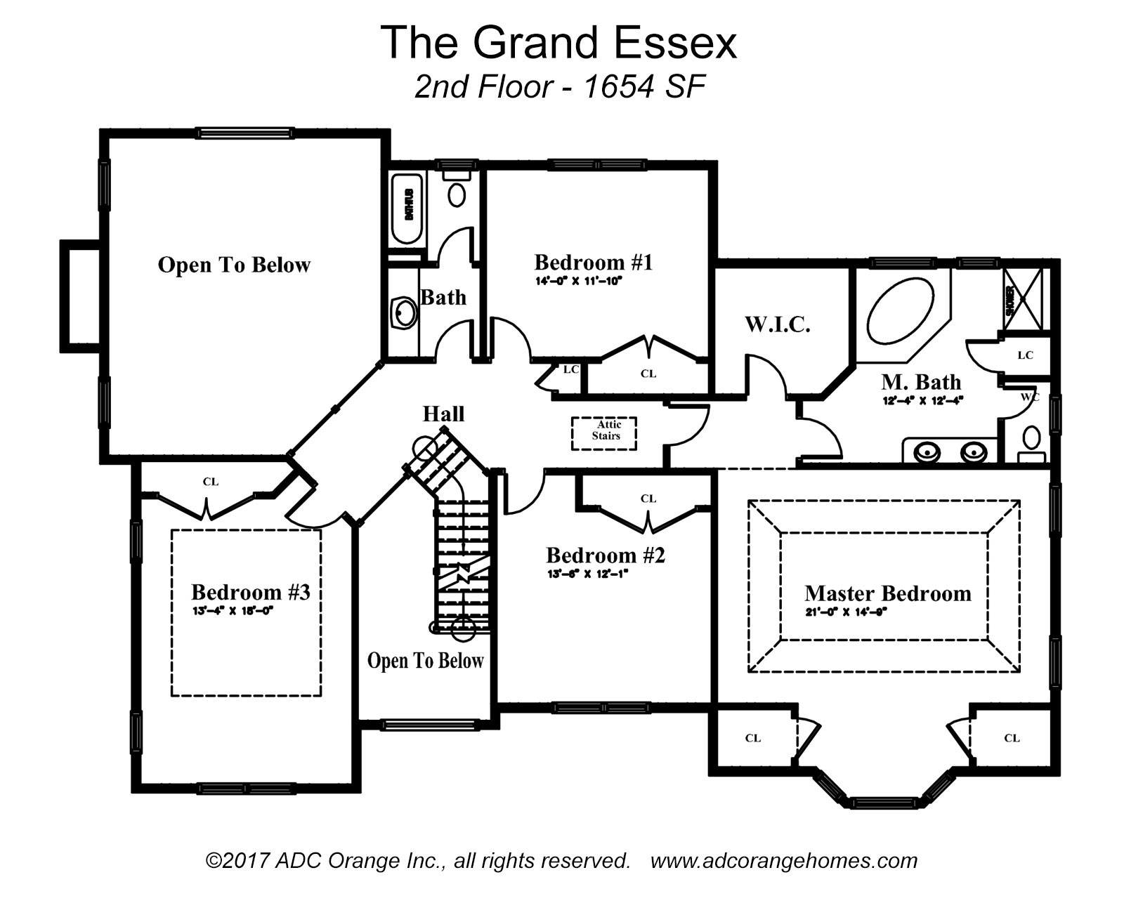 2nd Floor Plan for Grand Essex - New Home in Orange County, New York