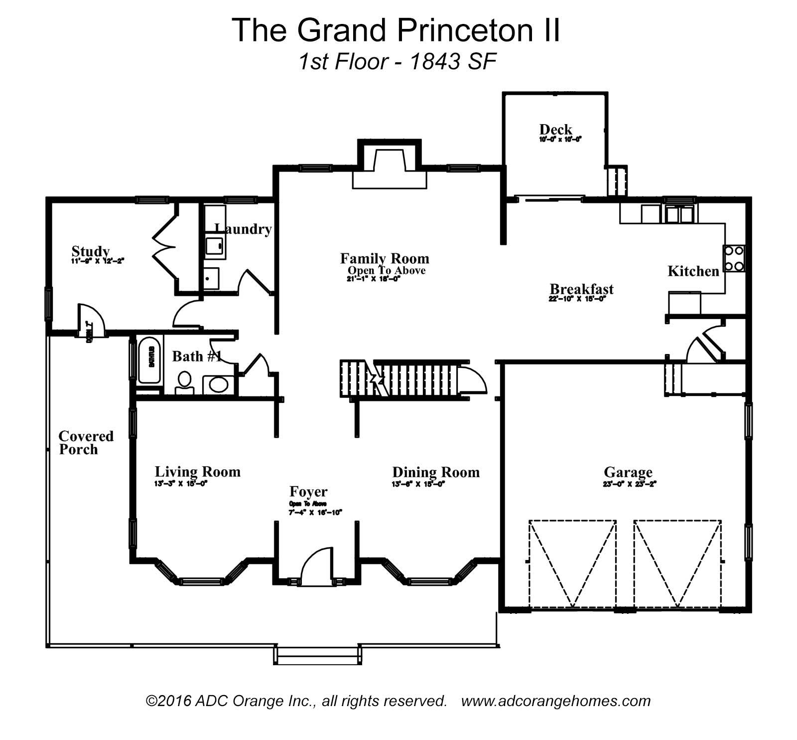 1st Floor Plan for Grand Princeton II - New Home in Orange County, New York