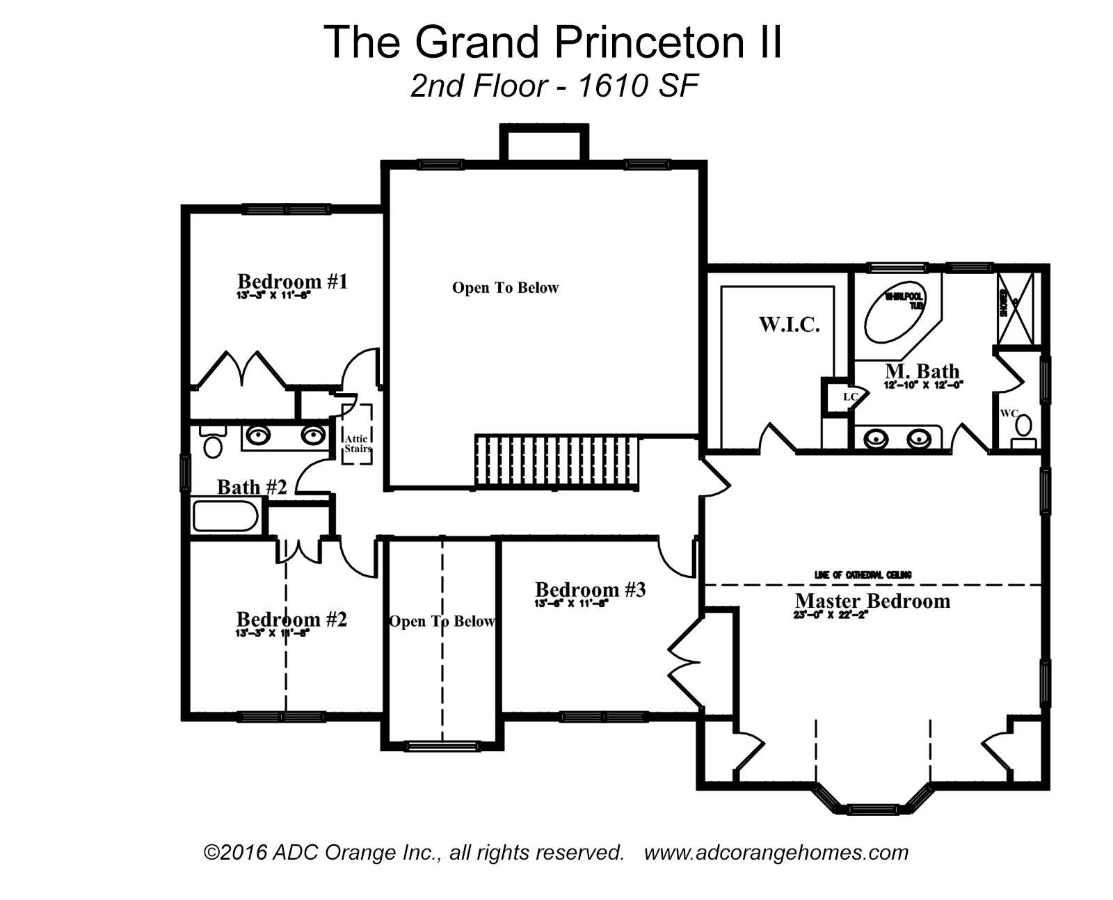 2nd Floor Plan for Grand Princeton II - New Home in Orange County, New York