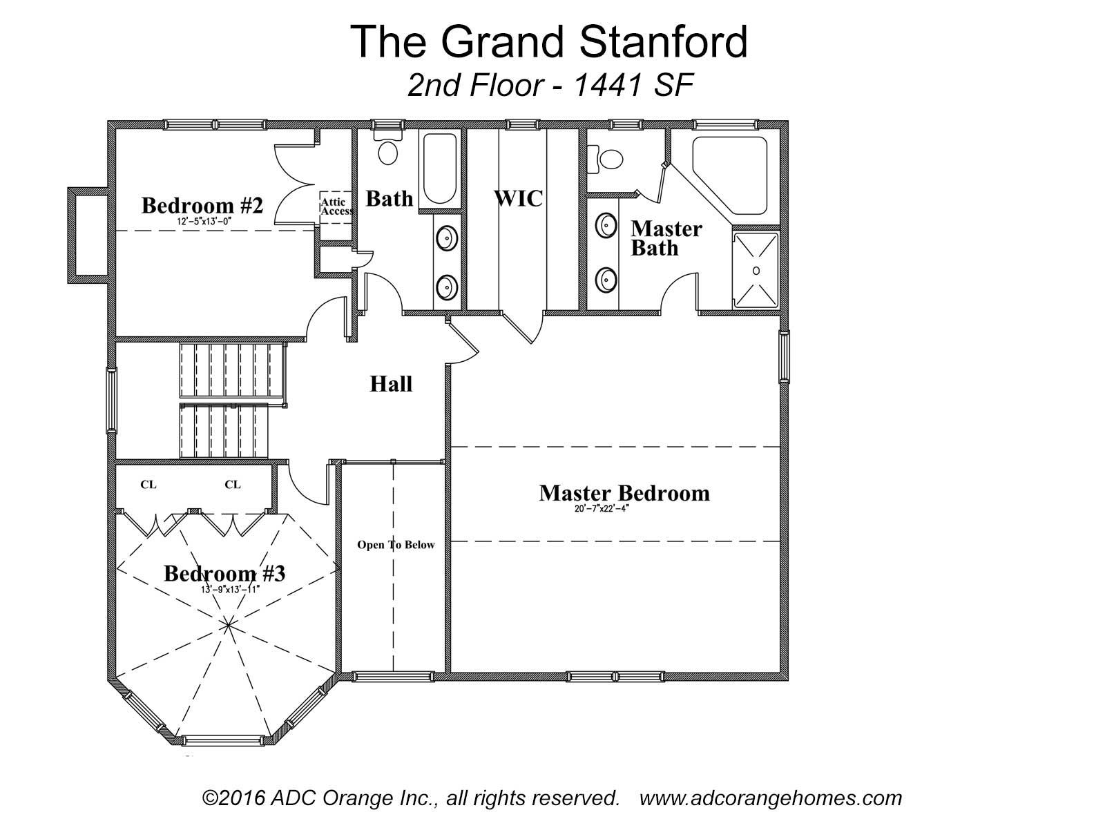 2nd Floor Plan for Grand Stanford - New Home in Orange County, New York