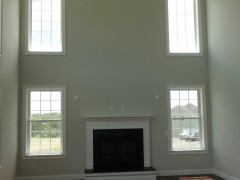 View of double height family room