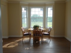 View of the bay window in the formal dining room