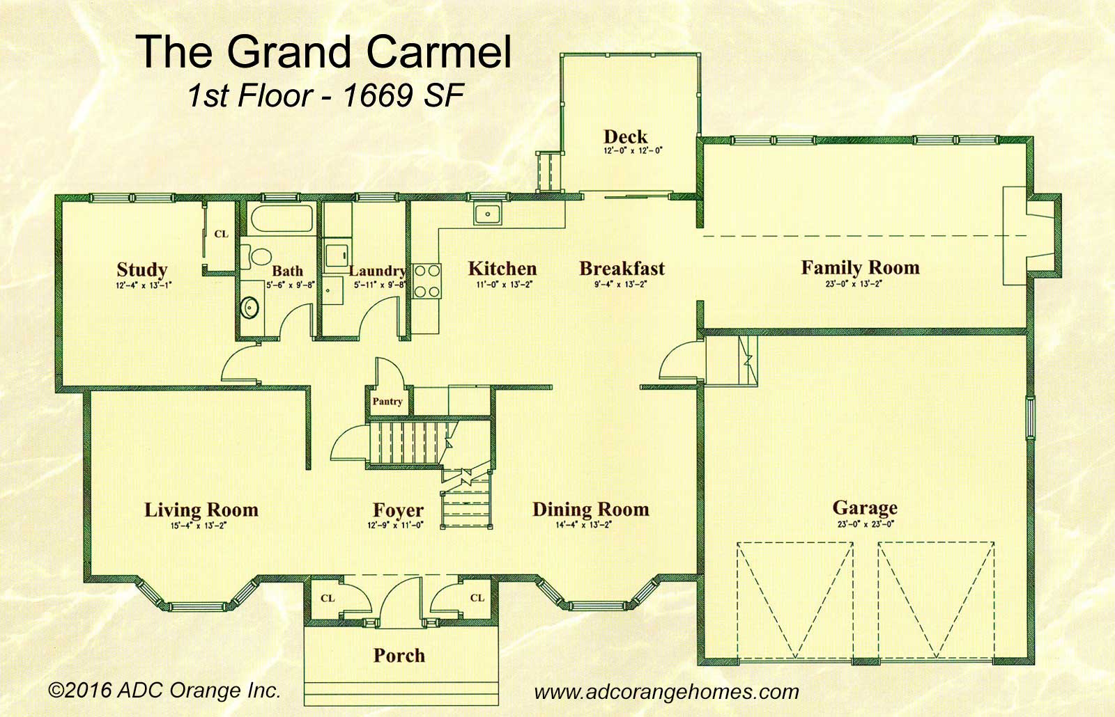 1st Floor Plan for Grand Carmel - New Home in Orange County, New York