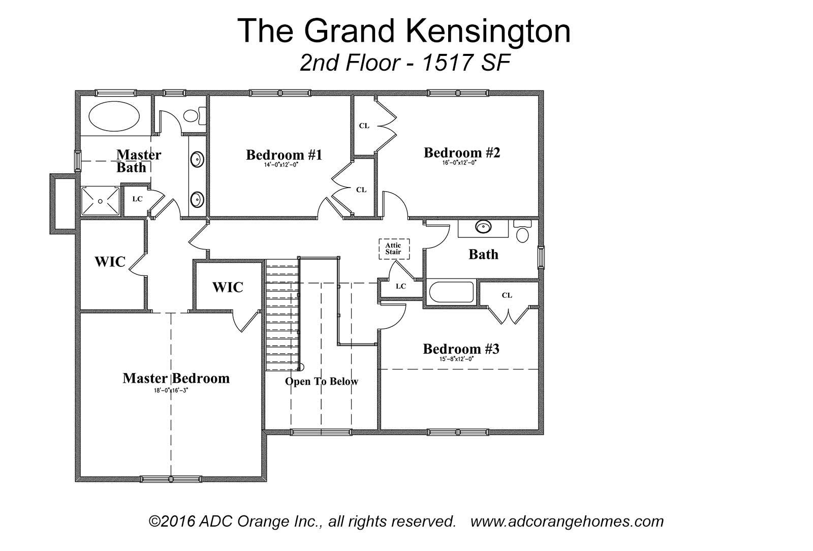 2nd Floor Plan for Grand Kensington - New Home in Orange County, New York