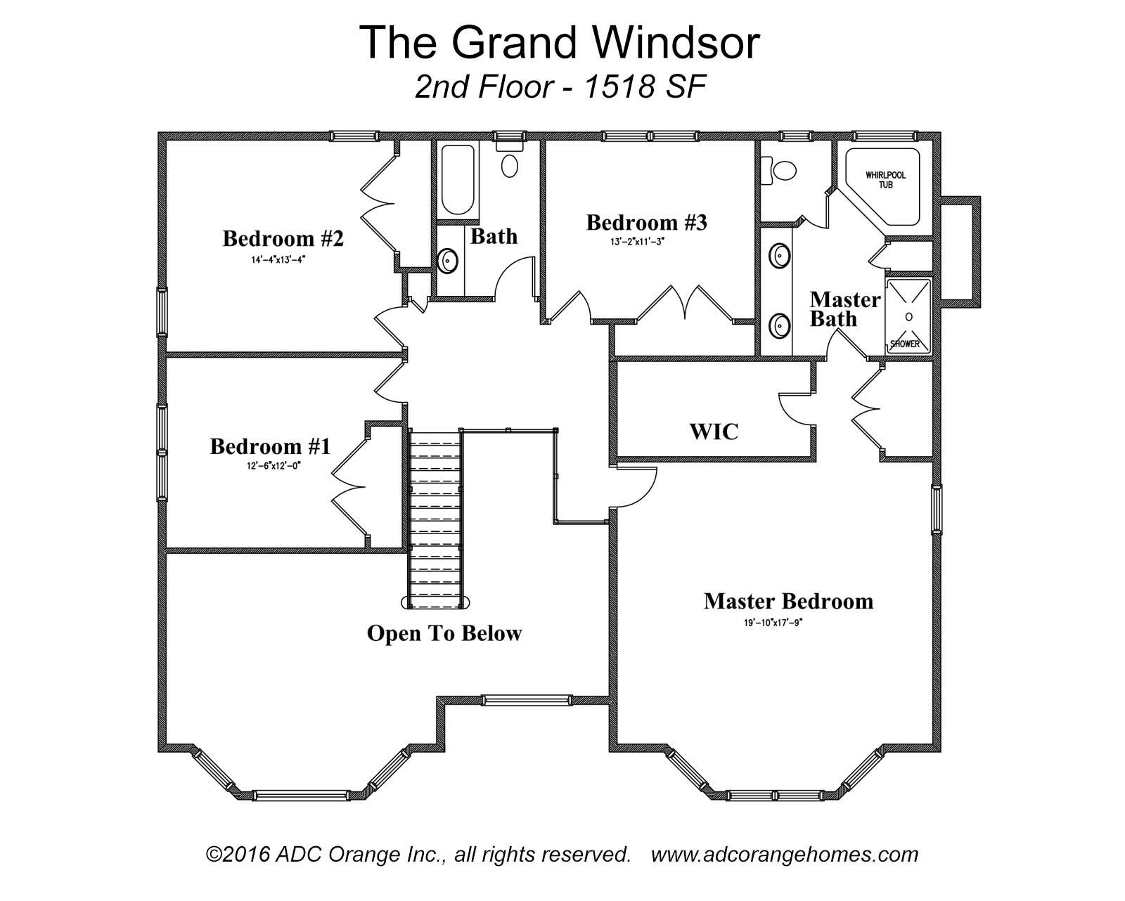 2nd Floor Plan for Grand Windsor - New Home in Orange County, New York