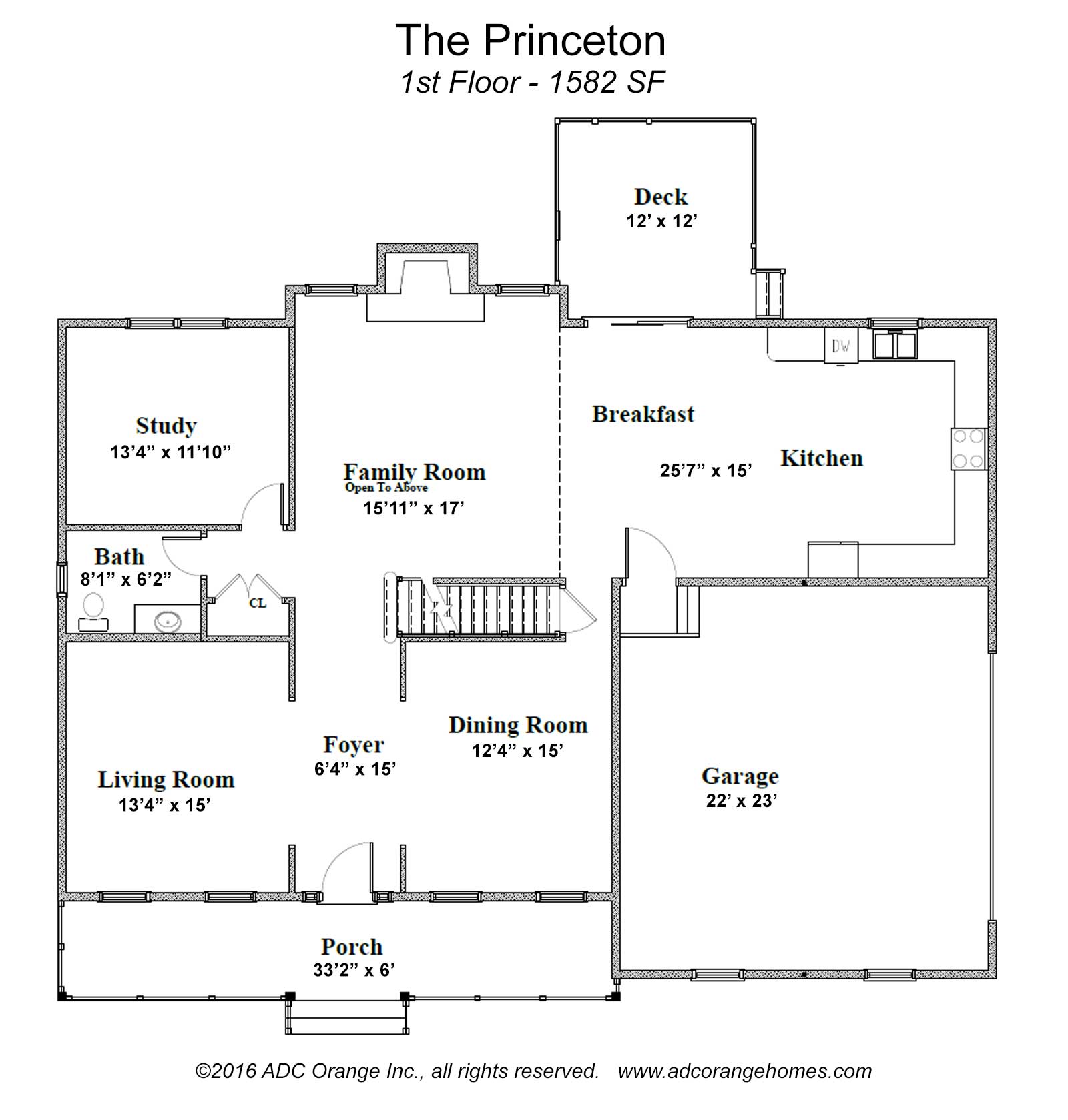 1st Floor Plan for New House For Sale - Orange County, New York