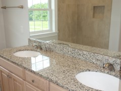 Granite countertops in main bathroom